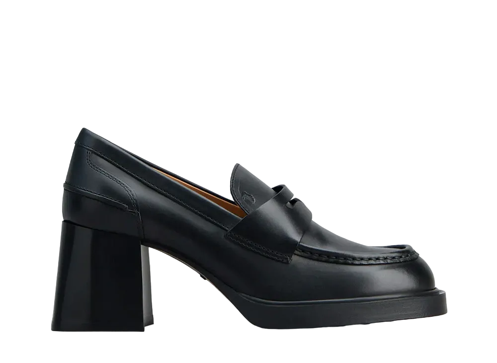TOD'S Women's Loafers in Leather with Heel "Black" XXW99K0HZ20NF5B999