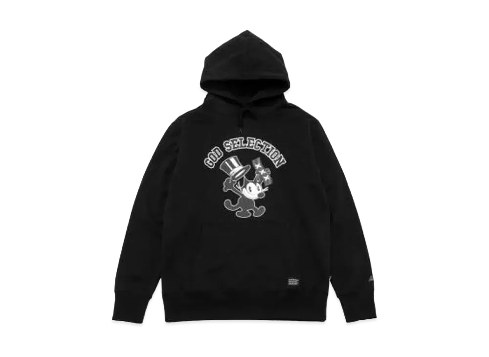 GOD SELECTION XXX x FELIX THE CAT HOODIE GX-A22-FEHD-01 "Black"