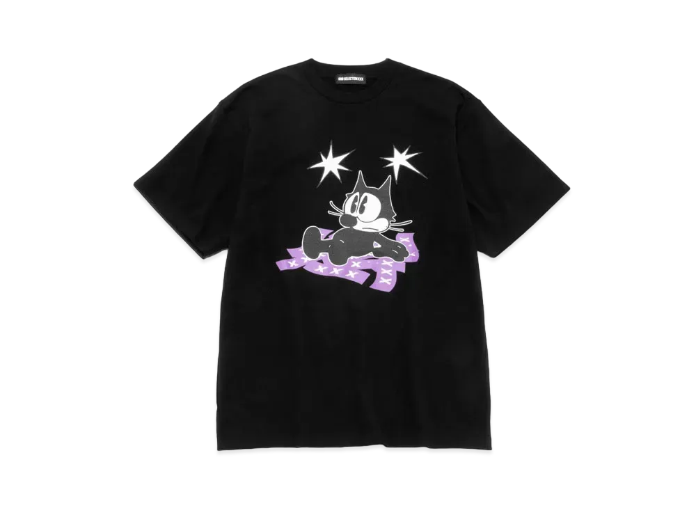 GOD SELECTION XXX x FELIX THE CAT T-SHIRT GX-A22-FEST-01 "Black/Purple"