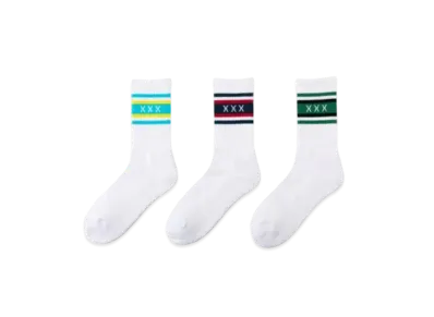 GOD SELECTION XXX SOCKS (3PIECE 1PACK) GX-S21-S0-02 "Turquoise/Navy/Green"
