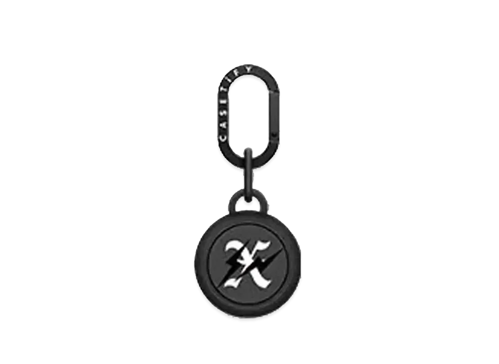 GOD SELECTION XXX x fragment design x CASETiFY 10th Logo Black AirTag Holder "Liquorice black"