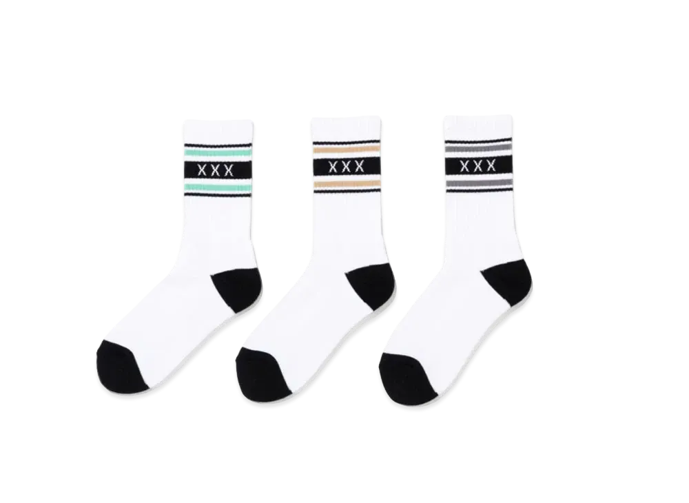 GOD SELECTION XXX Socks (3piece 1pack) GX-A24-SO-02 "Saxe Blue/Beige/Gray"