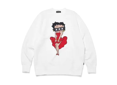 GOD SELECTION XXX x Betty Boop Sweatshirts GX-A24-BBCN-01 "White"