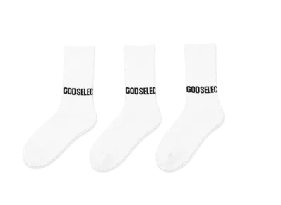 GOD SELECTION XXX Socks (3Piece 1Pack) GX-A24-GD-09 "White"