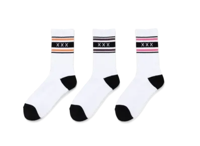 GOD SELECTION XXX Socks (3Piece 1Pack) GX-S24-SO-04 "Orange/Brown/Pink"