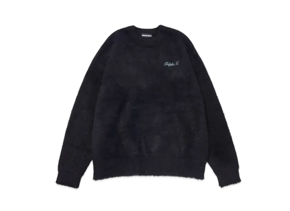GOD SELECTION XXX Shaggy Crew Neck GXL-A25-KN-02 "Black"