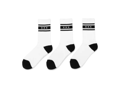 GOD SELECTION XXX Socks 3Piece 1Pack GX-S25-SO-01 "White"