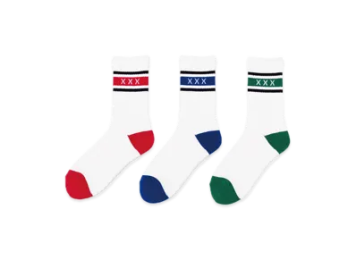 GOD SELECTION XXX Socks GX-S25-SO-03 "Red/Blue/Gree"