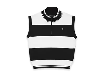 GOD SELECTION XXX Knit Vest GXL-S25-KN-01 "White/Black"