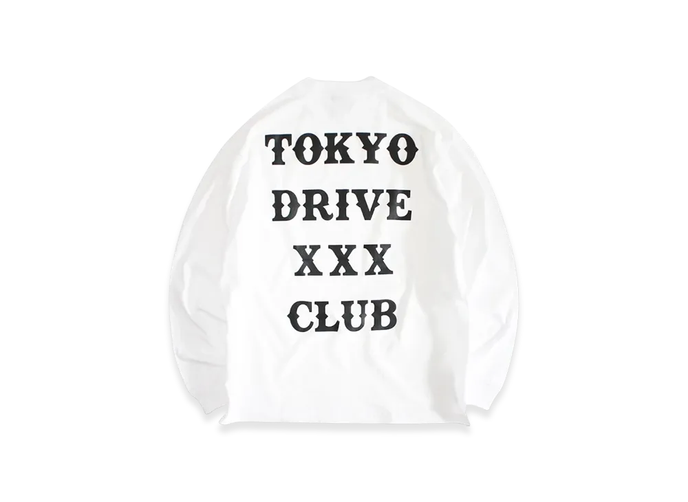 GOD SELECTION XXX x Tokyo Drive Car Club Collaboration Long Sleeve Tee "White"