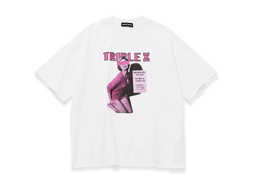 GOD SELECTION XXX Women's TRIPLEX Block Letter Logo Photo Big Tee GXL-S26-CS-05 "White"