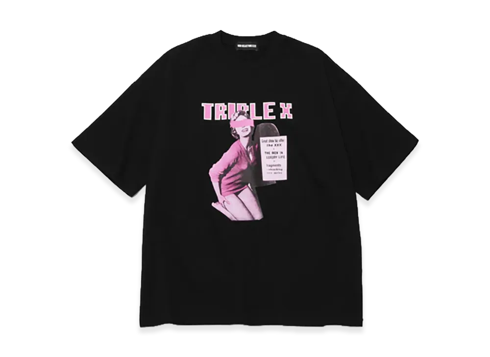 GOD SELECTION XXX Women's TRIPLEX Block Letter Logo Photo Big Tee GXL-S26-CS-05 "Black"