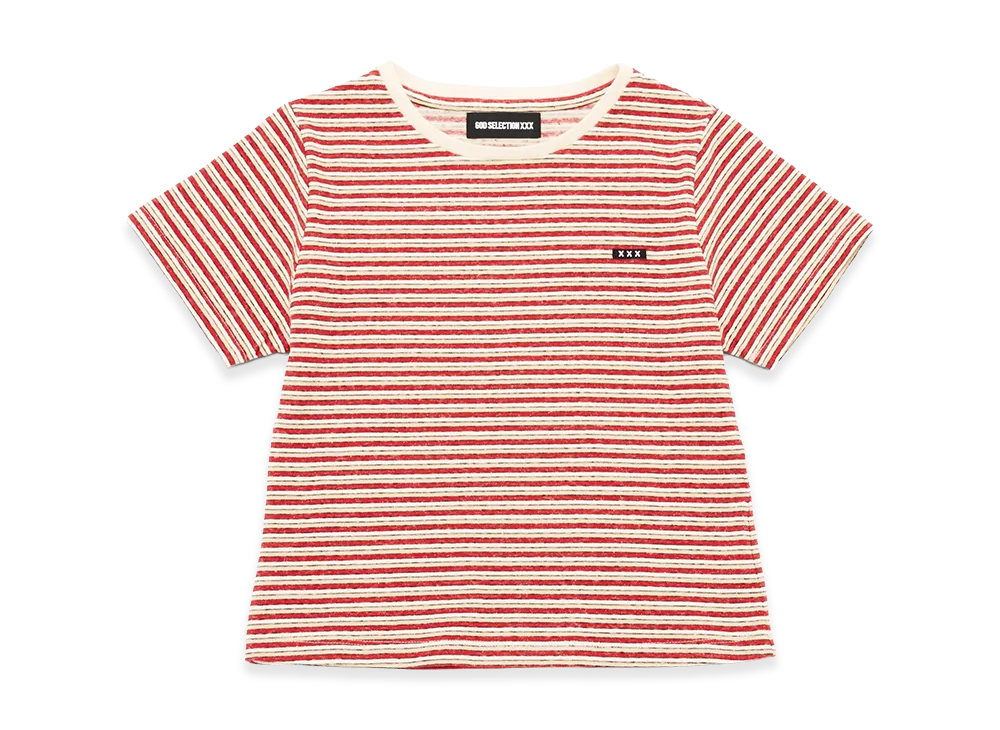 GOD SELECTION XXX Women's Mini Box Logo Multi-Border Tee GXL-S26-CS-07 "Red"