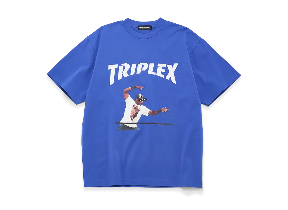 GOD SELECTION XXX Triplex Arch Logo Player Photo Tee GX-S26-ST-18 "Blue"