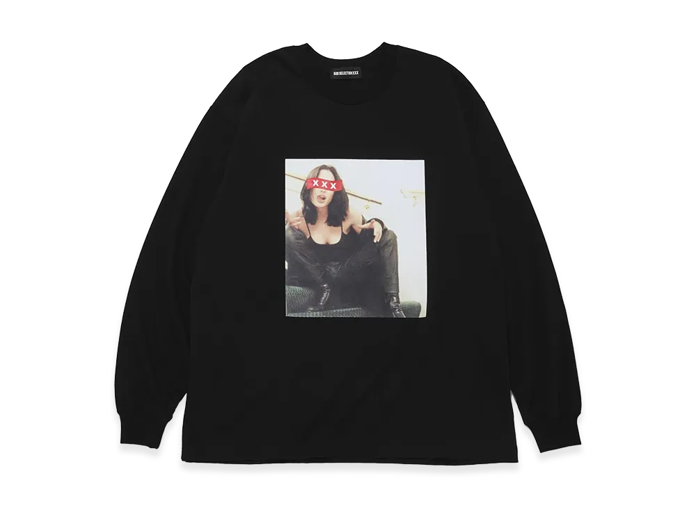 GOD SELECTION XXX Womens Photo Graphic Long Sleeve Tee GX-S26-LT-02 "Black"