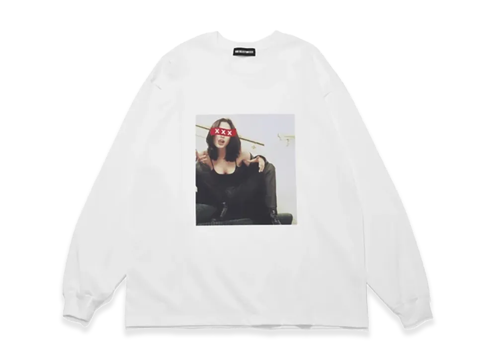 GOD SELECTION XXX Womens Photo Graphic Long Sleeve Tee GX-S26-LT-02 "White"