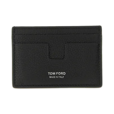 TOM FORD Hammered Card Holder "Black"