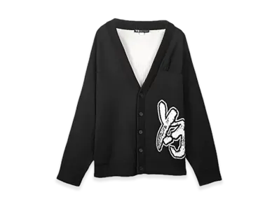 Y-3 Brushed Logo Oversized Knit Cardigan "Black"