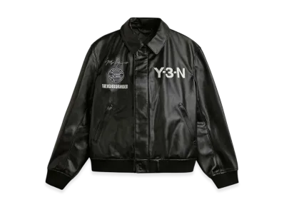Y-3 x NEIGHBORHOOD Leather Bomber Jacket "Black"