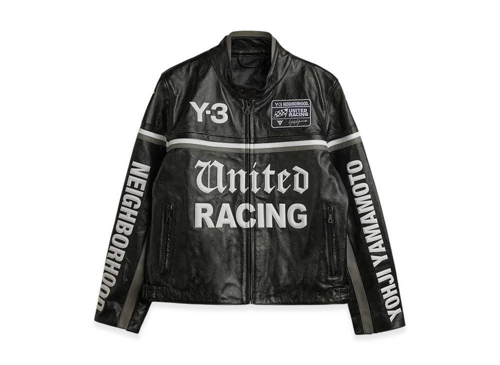 Y-3 x NEIGHBORHOOD Leather Racer Jacket "Black"