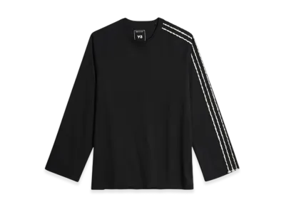 Y-3 Raw Edge 3 Stripes Long Sleeve Tee "Black"
