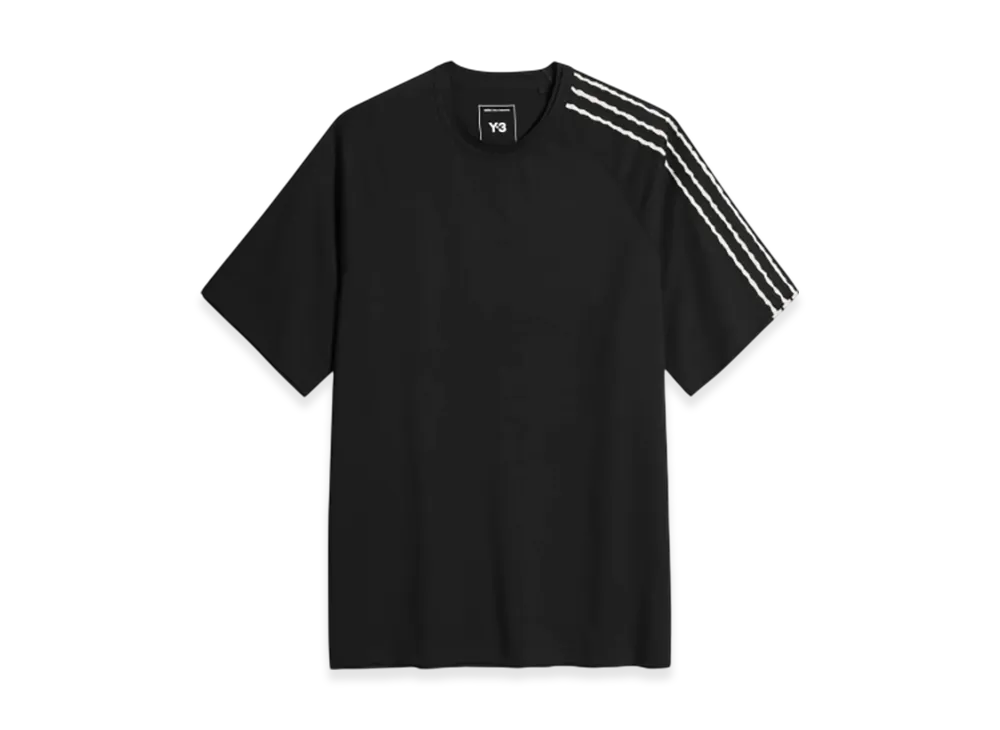 Y-3 Raw Edge 3 Stripes Short Sleeve Tee "Black"