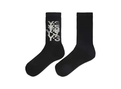 Y-3 Graphic Crew Socks "Black"
