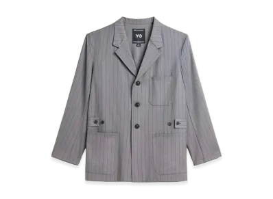 Y-3 Pinstripe Refined Wool Chore Coat "Grey"