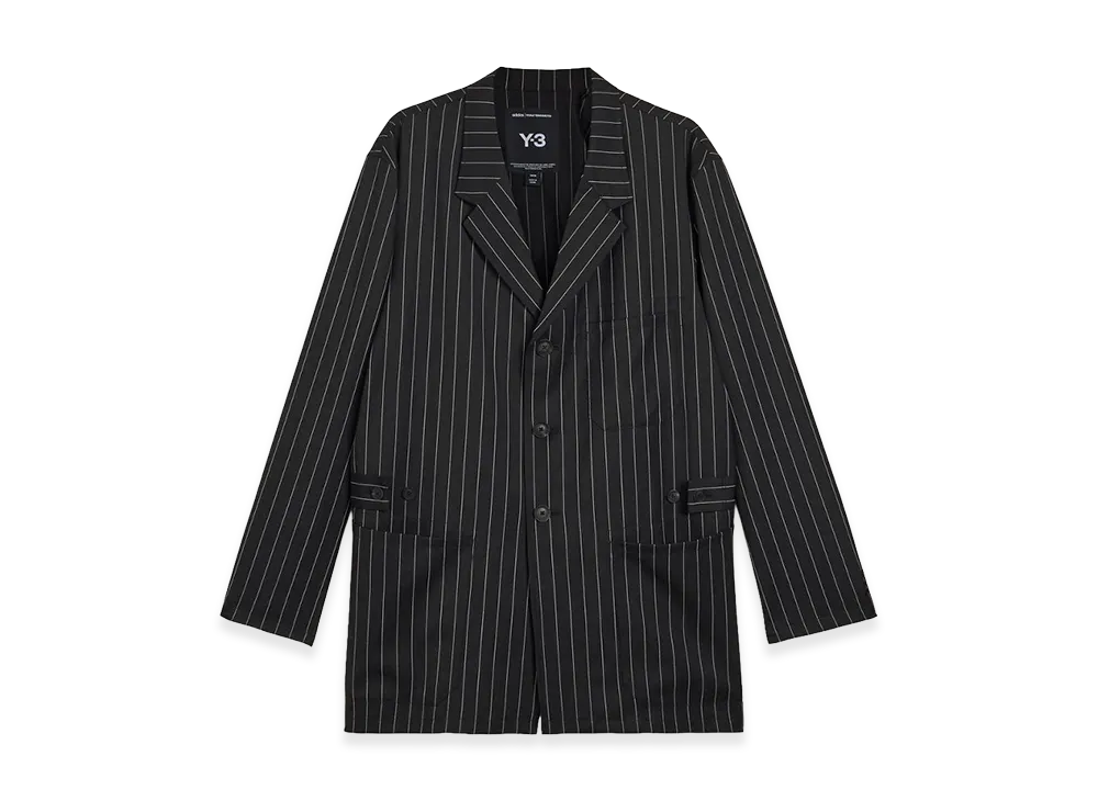 Y-3 Pinstripe Refined Wool Chore Coat "Black"