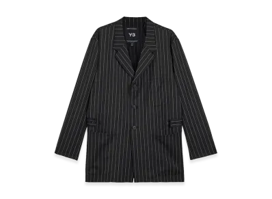 Y-3 Pinstripe Refined Wool Chore Coat "Black"