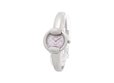 GUCCI Women's 1400 Quartz Bangle Watch 27mm "White/Pink Shell"
