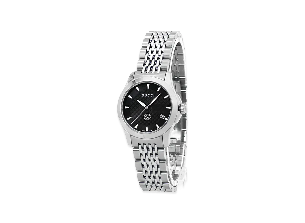 GUCCI Women's G-Timeless Quartz Diamante 27mm "Silver/Black"