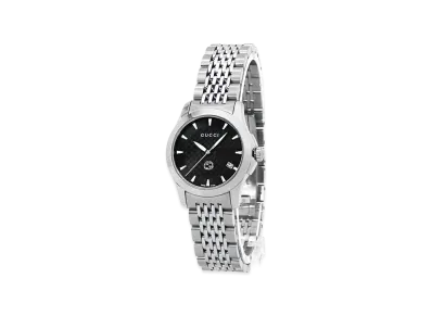 GUCCI Women's G-Timeless Quartz Diamante 27mm "Silver/Black"
