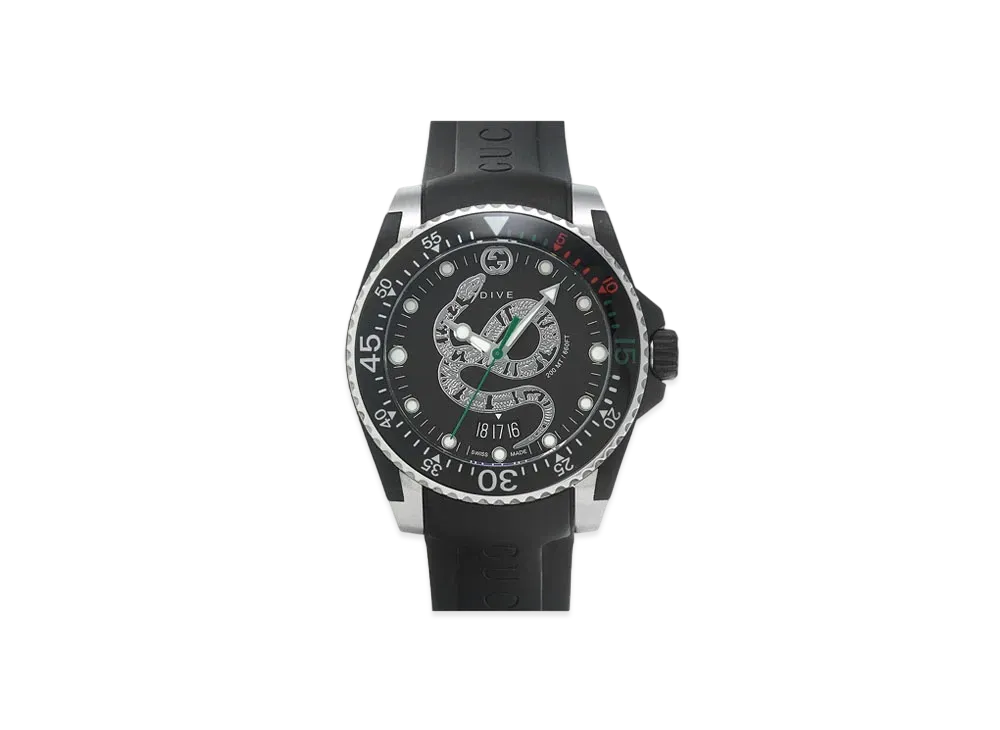 GUCCI Dive Snake "Black/Stainless Steel"