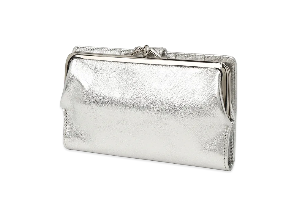 Y's Foil Smooth Leather Long Wallet "Silver"