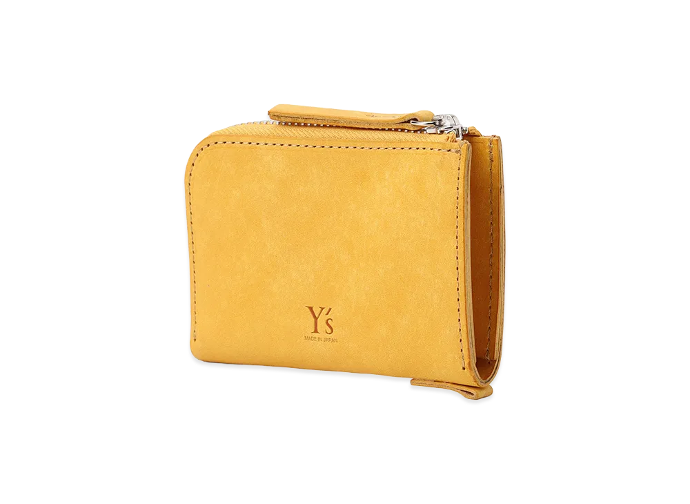 Y's Vegetable-tanned Nubuck Leather Zip Wallet "Yellow"