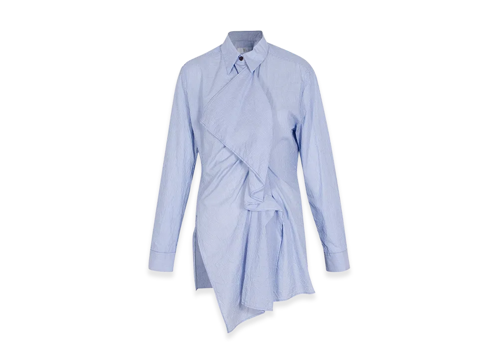 Y's Women's Ka-Front Gathered Blouse "Blue"