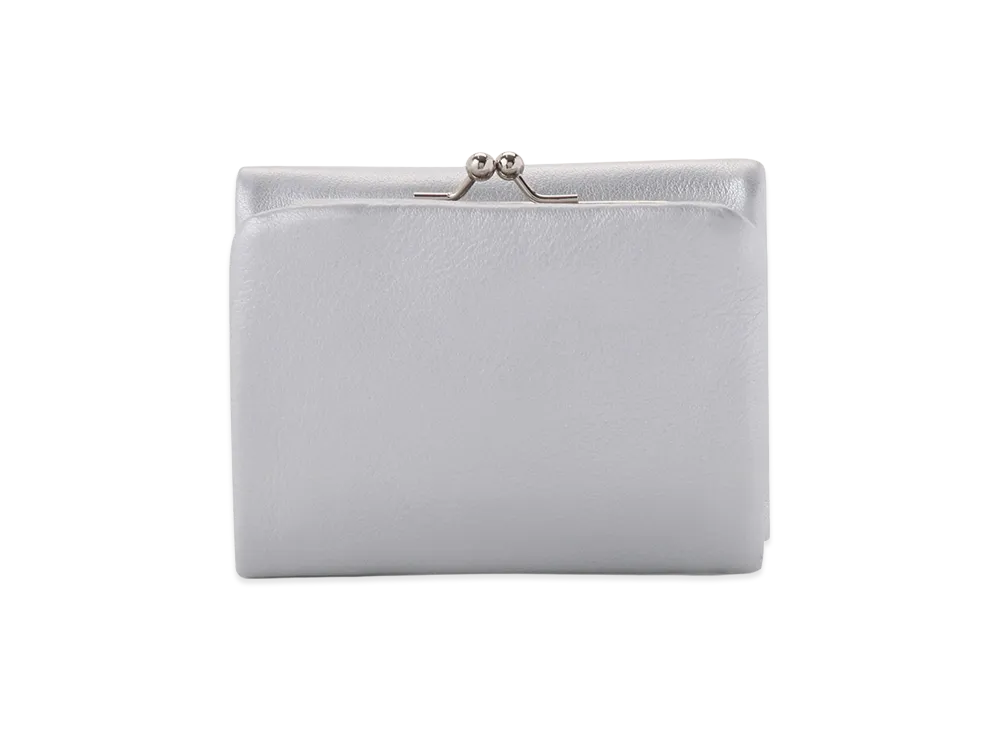 Y's Foil Leather Trifold Puffy Wallet "Silver"