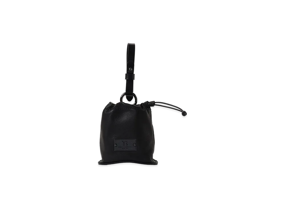 Y's Water Dyed Soft Leather Curved Pouch Charm "Black"