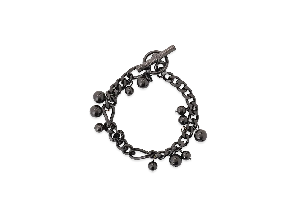 Y's Brass Silver Ball Bracelet "Black"