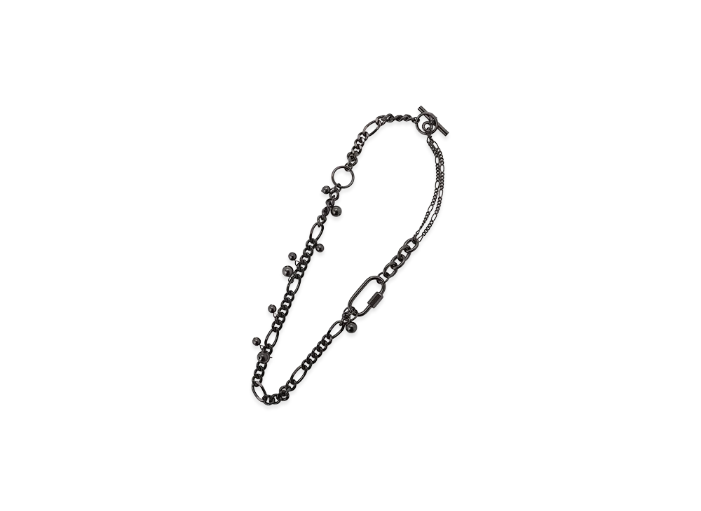 Y's Brass Silver Ball Necklace A "Black"