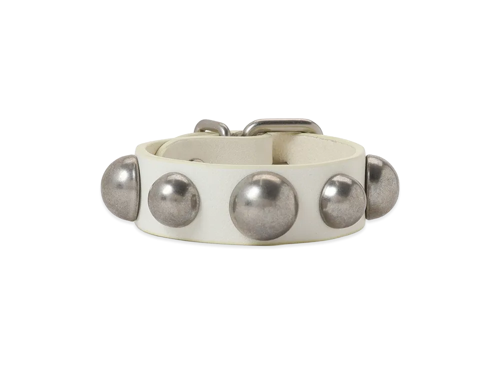 Y's Semigloss Leather Studs Bracelet "Off White"