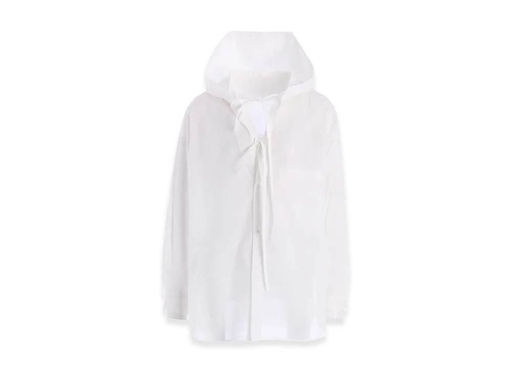 Y's Cotton Lawn Hooded Blouse "White"