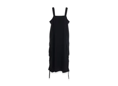 Y's Wool Gabardine Strap Dress "Black"