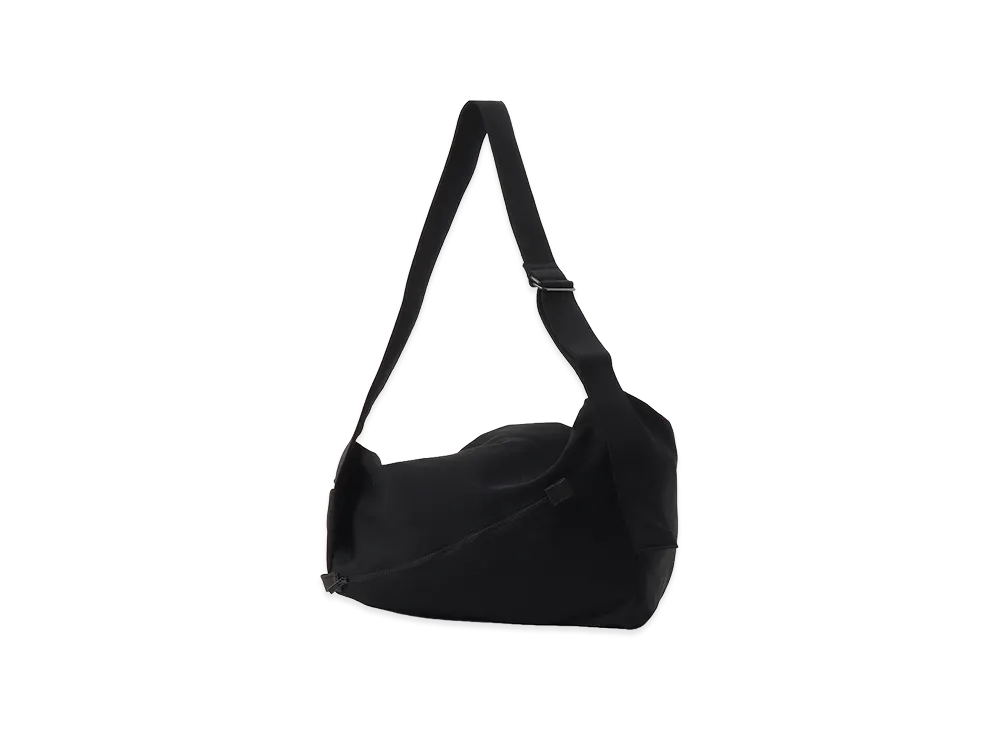 Y's High Twisted Gabardine Tuck Shoulder Bag L "Black"