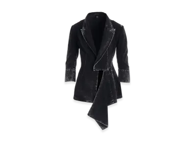 Y's 6oz Denim Chemical Wash Jacket "Black"