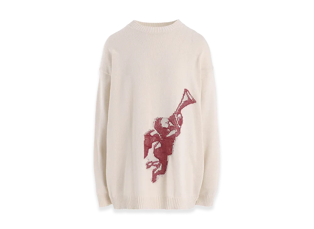 Y's Toy Gliter Jacquard Long Sleeve Pullover "Off White"