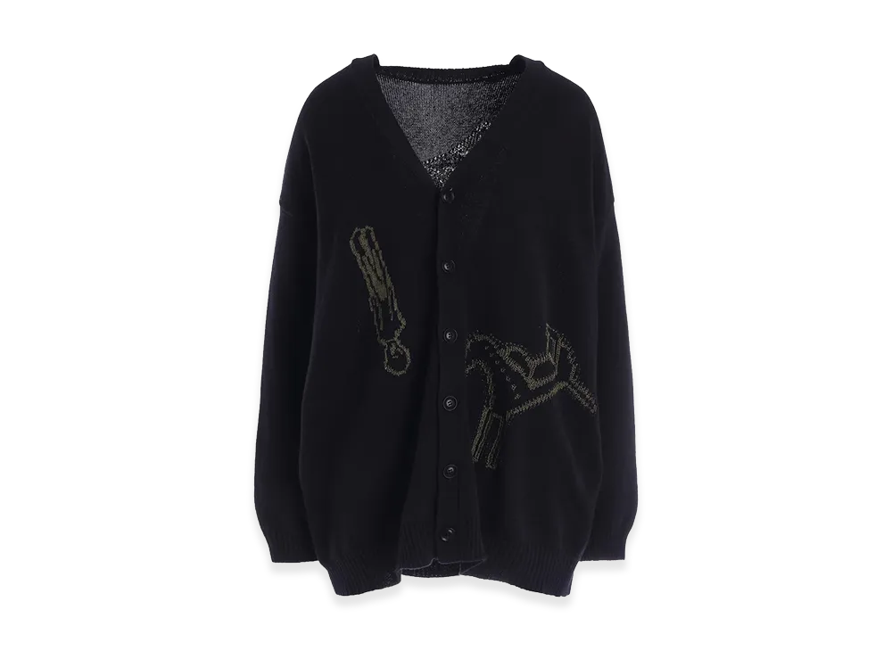 Y's Toy Gliter Jacquard Cardigan "Black"