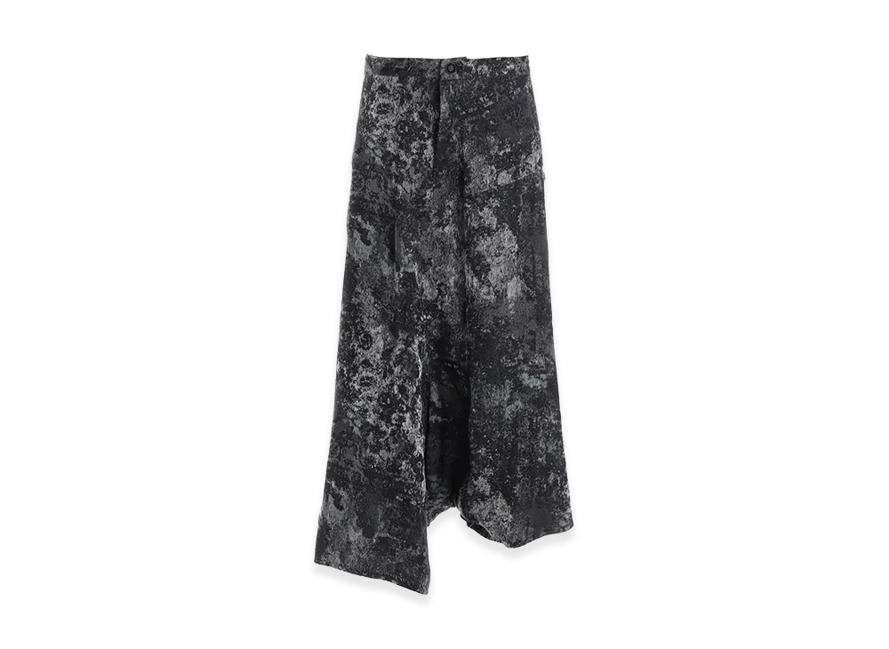 Y's Rug Pattern Jacquard Asymmetric Pants "Green"