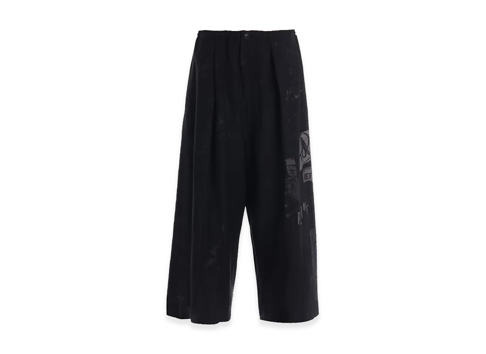 Y's CU/Dungaree Light Twill Front Tuck Wide Pants "Black"